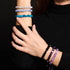 Quartz violet | Argent | Bracelet macramé caillou pierre gemme